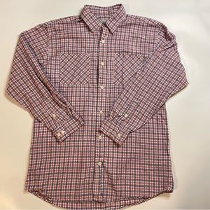 Carhartt Men's Large Red White Blue Button Front 2 Pockets Shirt Sz L patriotic